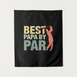 Grandfather Quotes   Best Papa By Par Golf Tapestry