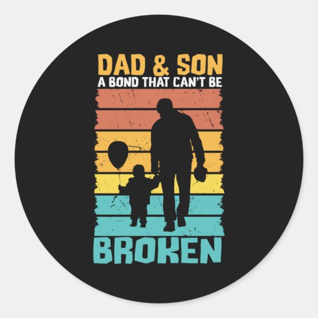 Grandfather Quotes | Dad And Son Classic Round Sticker (Front)