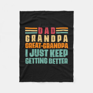 Grandfather Quotes   Dad Great Grandpa Fleece Blanket