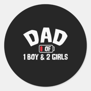 Grandfather Quotes   Dad Of One Boy Classic Round Sticker