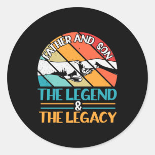 Grandfather Quotes   Father And Son The Legend Classic Round Sticker