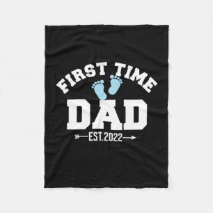 Grandfather Quotes First Time Dad 2022 Fleece Blanket