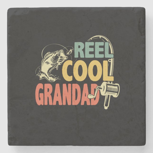 Grandfather Quotes | Fishing Cool Grandad Stone Coaster (Front)