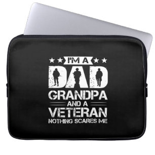 Grandfather Quotes I Am A Dad And A Veteran Laptop Sleeve