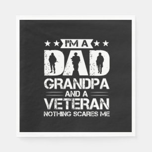 Grandfather Quotes   I Am A Dad And A Veteran Napkin