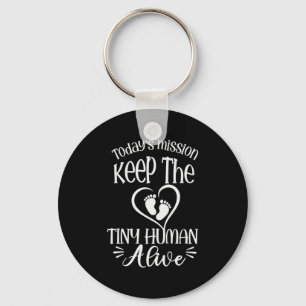 Grandfather Quotes Keep The Tiny Human Alive Keychain