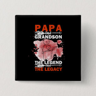 Grandfather Quotes   Papa And Grandson 2 Inch Square Button
