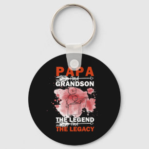 Grandfather Quotes Papa And Grandson Keychain