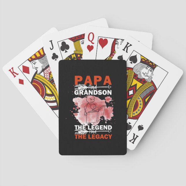 Grandfather Quotes | Papa And Grandson Playing Cards (Back)