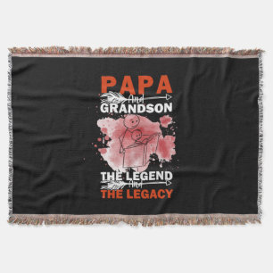 Grandfather Quotes Papa And Grandson Throw Blanket