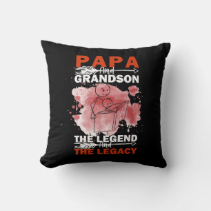 Grandfather Quotes Papa And Grandson Throw Pillow