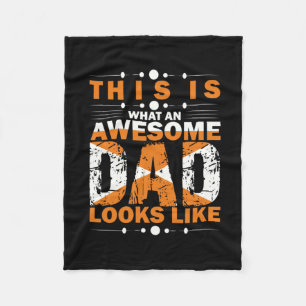 Grandfather Quotes   What An Awesome Dad Fleece Blanket