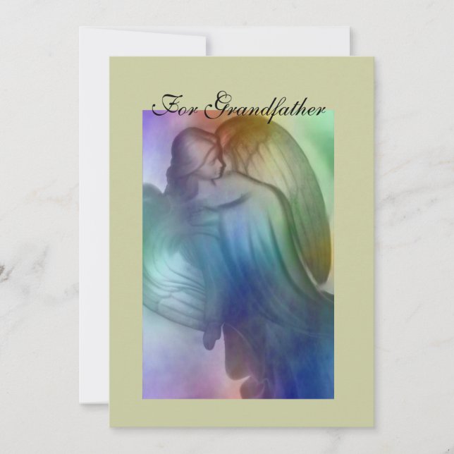 Grandfather Rainbow Angel Invitation (Front)