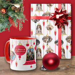 Grandfather Red Retro Ornaments Pink Snowflakes Mug