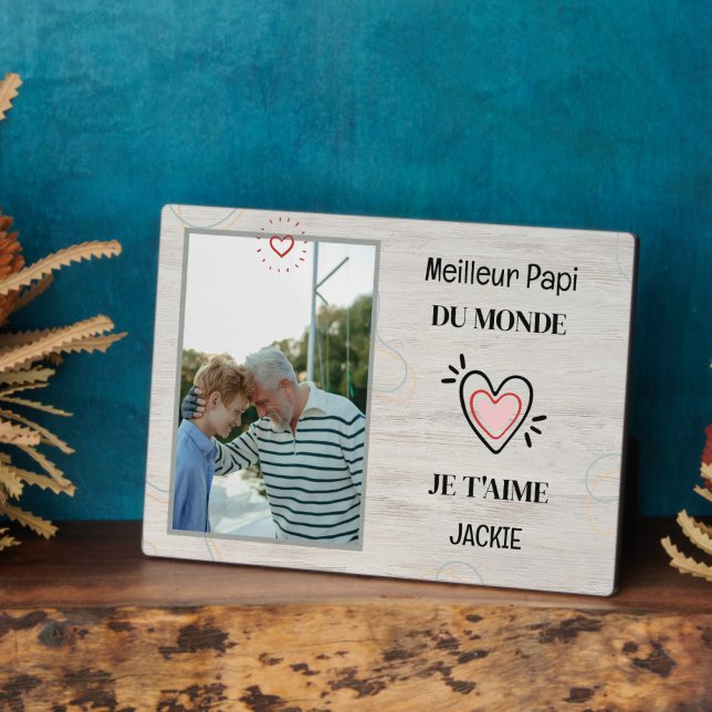 Grandfather's Day personalized gift best grandpa Plaque (Grandpa's Grandkids: A Photo Collage Plaque)
