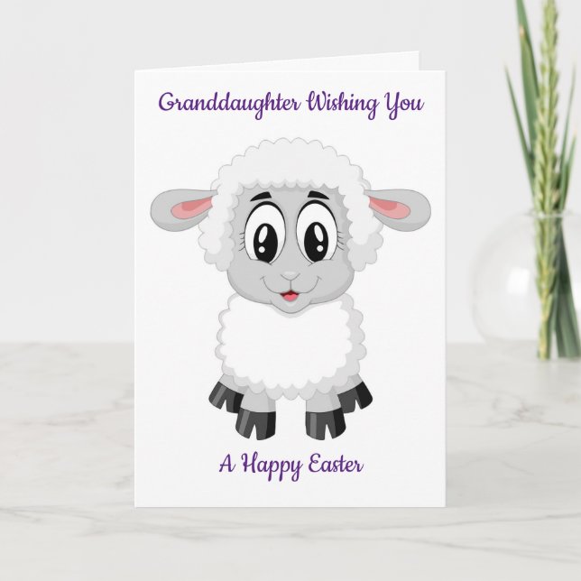 Grandgirl Lamb Carte de vacances de Pâques (Devant)
