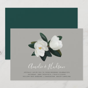 Grandiflora   White Magnolia Faire-part de mariage