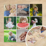 Grandkids 9 Square Photo Instagram Collage Jigsaw Puzzle<br><div class="desc">Create a special personalized gift using photos of your wedding, travel, grandkids, pets, or other fun memories printed onto a puzzle. This template has space for 9 square Instagram photos. Use the design tools to edit the text, choose any background colours or upload more photos. Custom photo puzzles are an...</div>
