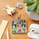 Grandkids 9 Square Photo Instagram Collage Keychain<br><div class="desc">Beautiful custom printed key chains personalized with your photos and text - a special gift to carry your memories wherever you go! This template has space for 9 square photos of grandkids, family or use your favourite Instagram pictures. Use the design tools to add your own text, upload more photos,...</div>