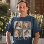 Grandkids Make Life Grand 4 Photo Collage T-Shirt<br><div class="desc">A thoughtful gift for grandparents, this custom tshirt design features a 4-photo template to personalize with photos of the grandchildren. A combination of modern handwritten script combined with a modern sans serif font spell out "grandkids make life grand!" Create lasting memories with this stylish design that makes a wonderful gift...</div>