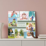 Grandkids Make Life Grand 8 Photo Collage Green Canvas Print<br><div class="desc">Stylish wrapped canvas, personalized with 8 of your favourite photos. It also features the saying "Grandkids make life grand" which is handlettered in decorative typography. The photo template is set up for you to add your pictures in a clockwise direction, starting top left. The collage includes a mix of square,...</div>