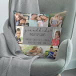 Grandkids Make Life Grand 8 Photo Grey Custom Throw Pillow<br><div class="desc">Add all the grandkids names to this custom photo pillow. "Grandkids make life grand" is lettered in casual handwritten and skinny font typography. The photo template is ready for you to add the names of the grandchildren and 8 of your favourite photos, which are displayed in square / instagram and...</div>