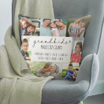 Grandkids Make Life Grand 8 Photo Personalized Throw Pillow<br><div class="desc">Add all the grandkids names to this custom photo pillow. "Grandkids make life grand" is lettered in casual handwritten and skinny font typography. The photo template is ready for you to add the names of the grandchildren and 8 of your favourite photos, which are displayed in square / instagram and...</div>