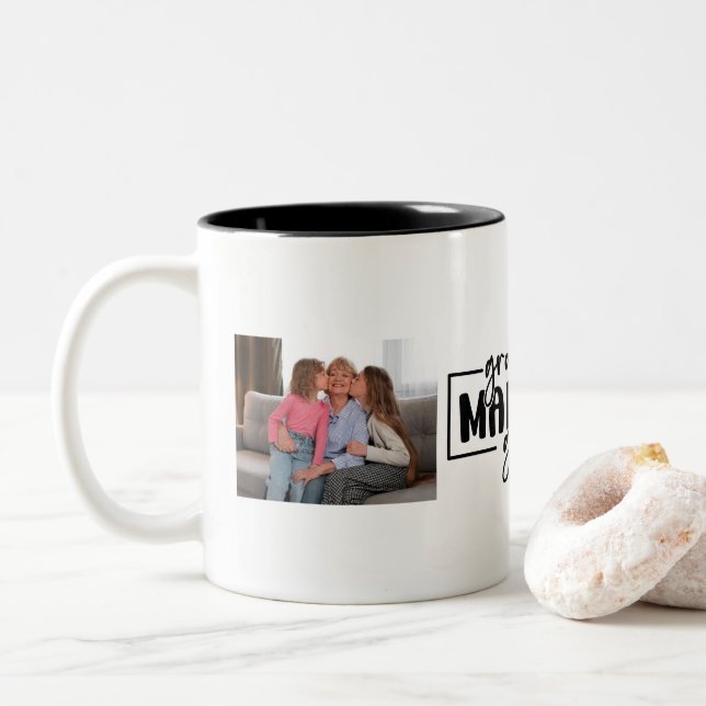 Grandkids make life grand coffee mug (With Donut)