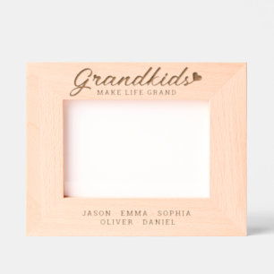 Grandkids Make Life Grand Custom Names Keepsake Etched Frames