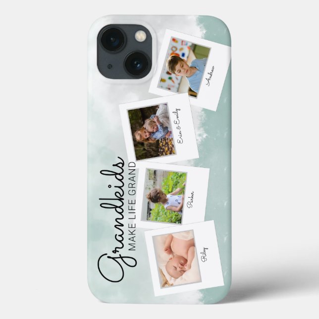 Grandkids Make Life Grand Grandchildren Photo Case-Mate iPhone Case (Back)