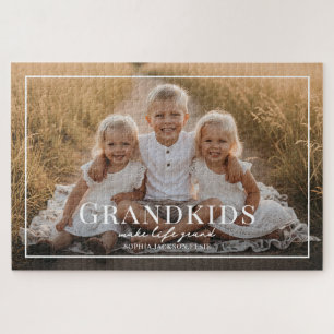 Grandkids Make Life Grand Grandparent Gift Photo Jigsaw Puzzle