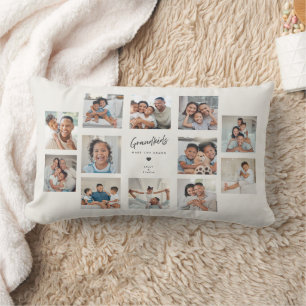 Grandkids Make Life Grand Multi Photo Collage Lumbar Pillow