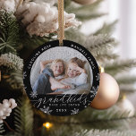 Grandkids Make Life Grand Photo Ceramic Ornament<br><div class="desc">Create a sweet gift for a beloved grandma or grandpa with this beautiful ceramic photo ornament. "Grandkids make life grand" appears along the bottom with white snowflake accents. Personalize with the year beneath,  and the grandchildren's names curving across the top. Add a second photo to the back.</div>