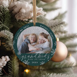 Grandkids Make Life Grand Photo Ceramic Ornament<br><div class="desc">Create a sweet gift for a beloved grandma or grandpa with this beautiful ceramic photo ornament. "Grandkids make life grand" appears along the bottom with white snowflake accents. Personalize with the year beneath,  and the grandchildren's names curving across the top. Add a second photo to the back.</div>