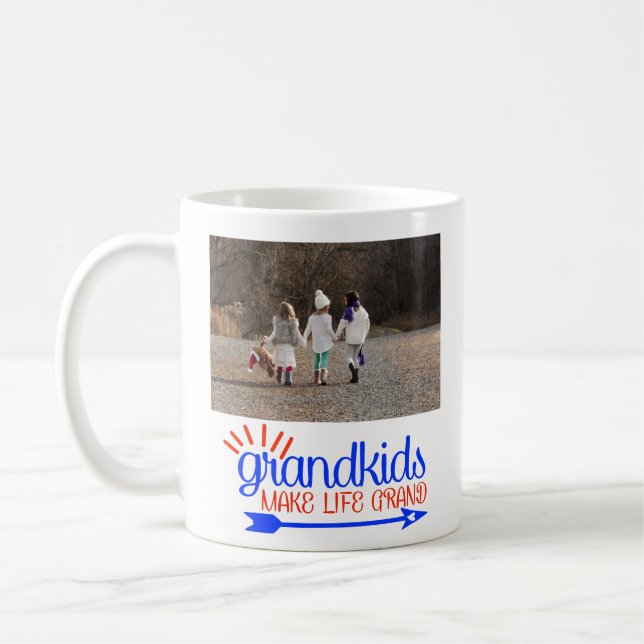Grandkids Make Life Grand Photo Gift Coffee Mug (Left)