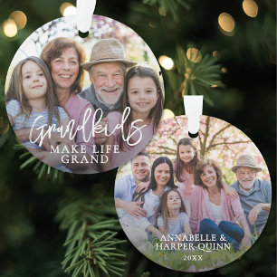 Grandkids Make Life Grand Photo Ornament