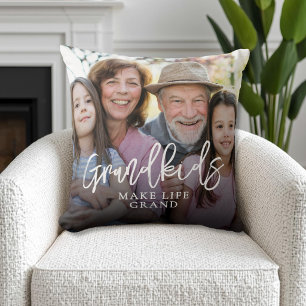 Grandkids Make Life Grand Photo Throw Pillow