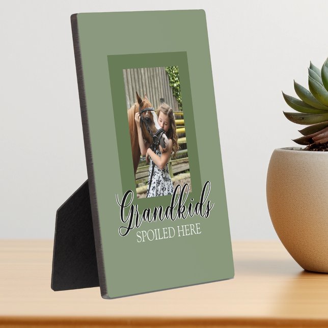 Grandkids Spoiled Here Grandparent Photo Template  Plaque (Creator Uploaded)
