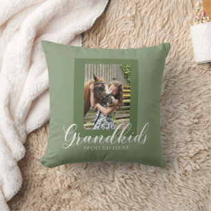 Grandkids Spoiled Here Grandparent Photo Template  Throw Pillow