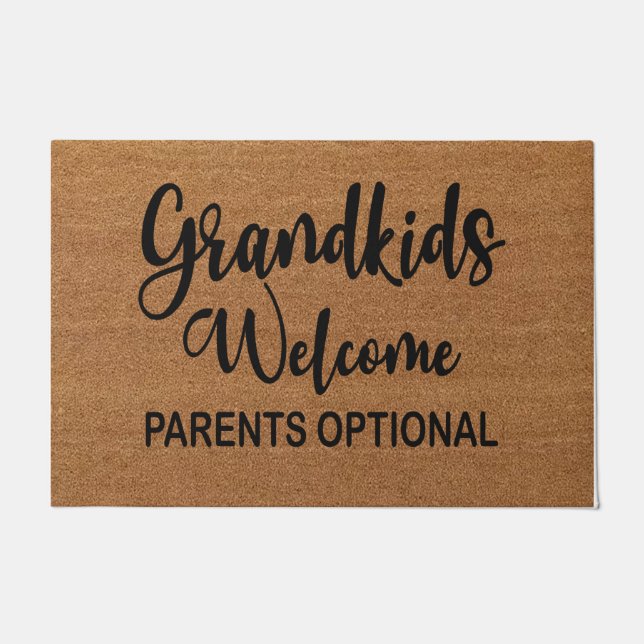 Grandkids Welcome Parents Optional Doormat (Front)
