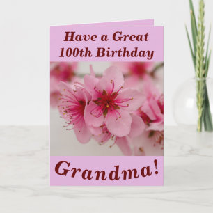Grandma : 100e carte d'anniversaire florale