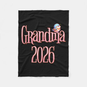Grandma 2026 Cute Bird New Grandma Pregnancy Revea Fleece Blanket