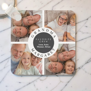 Grandma 4 Photo Collage Keepsake Family Gift Keychain