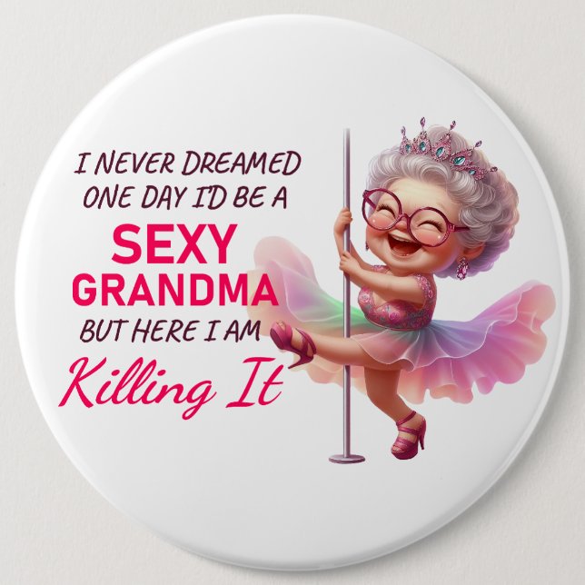 Grandma 6 Inch Round Button (Front)