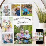 Grandma 6 Photo Collage Any Age Big Birthday Card<br><div class="desc">Create your own birthday card for great grandma with a photo collage made from 6 of your favorite photos. The template is set up to work for any age and you can edit grandma to great grandma, nana geegee, great gran or whatever term of endearment you use for your grandmother....</div>