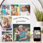 Grandma 6 Photo Collage Any Age Big Happy Birthday Card<br><div class="desc">Create your own birthday card for grandma with a photo collage made from 6 of your favorite photos. The template is set up to work for any age and you can edit grandma to grammie, geema or whatever term of endearment you use for your grandmother. You can also edit the...</div>