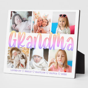 GRANDMA 6 Photo Collage  Modern Personalized 8x10 Plaque