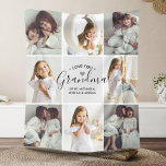 Grandma 8-Photo Custom Text Personalized Gift Fleece Blanket<br><div class="desc">Celebrate the cherished bond between grandchildren and their beloved grandmother with this personalized fleece blanket. This exquisite and heartwarming blanket showcases eight treasured photos framing the phrase, "Love You (Grandma/Granny/Nana/Other), " customizable with the grandchild or grandchildren's name/s. This blanket not only envelops your grandmother in warmth but also in a...</div>