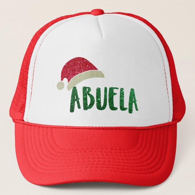 Grandma Abuela Claus Glitter Christmas gift Hat (Front)