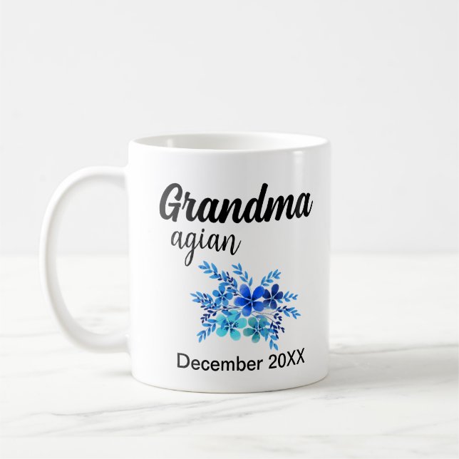 Grandma Again,Personalized Grandparent Gift Coffee Mug (Left)